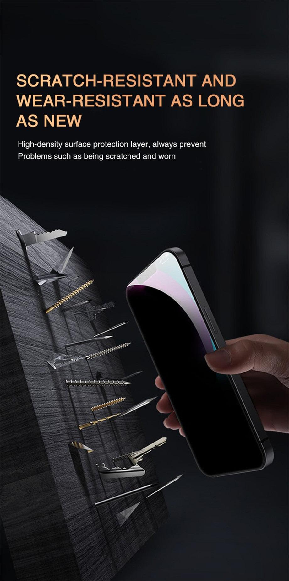 Protecteurs d'écran en verre trempé de confidentialité 4PCS pour iPhone
