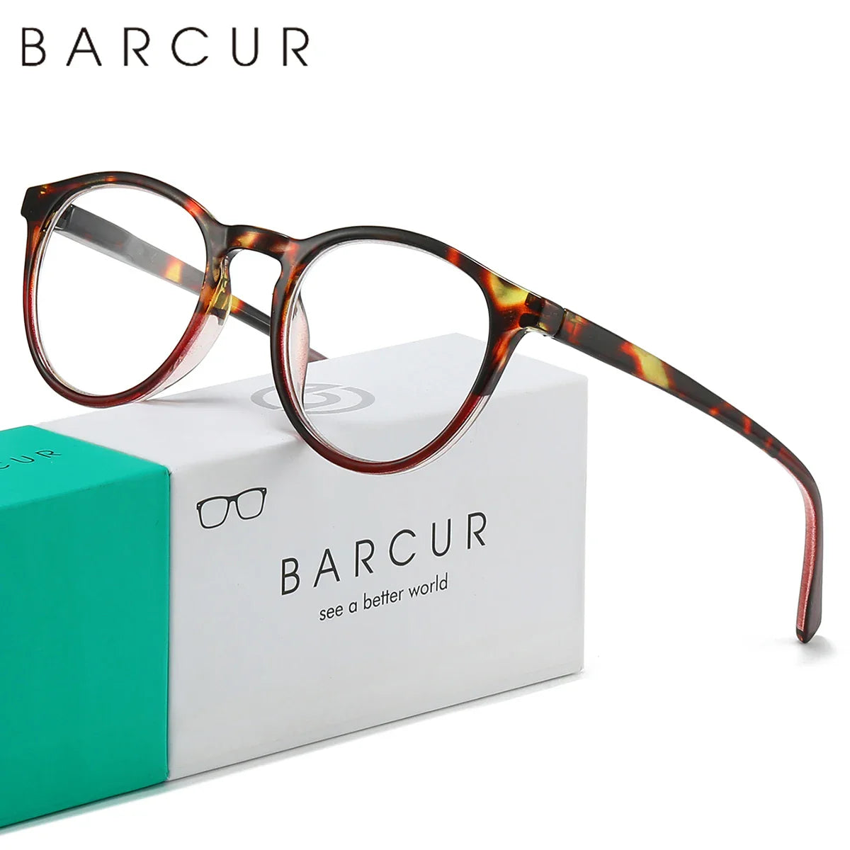 Gafas de lectura ligeras con patrón de leopardo BARCUR