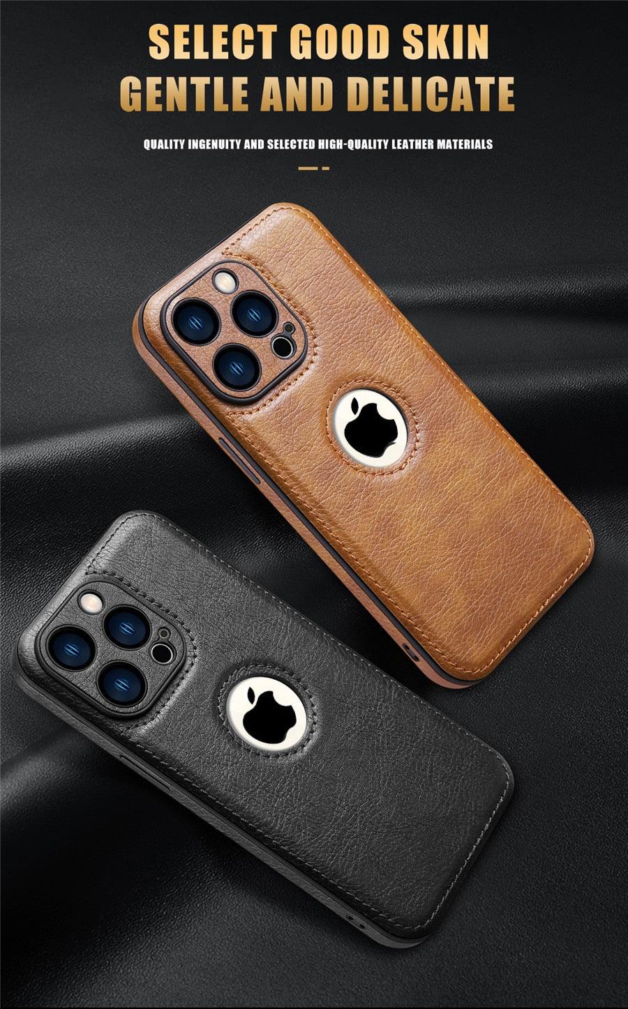 Luxury Leather Case for iPhone - Premium PU Leather Protection