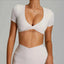 Crop Top de Yoga Sans Dos pour Femmes
