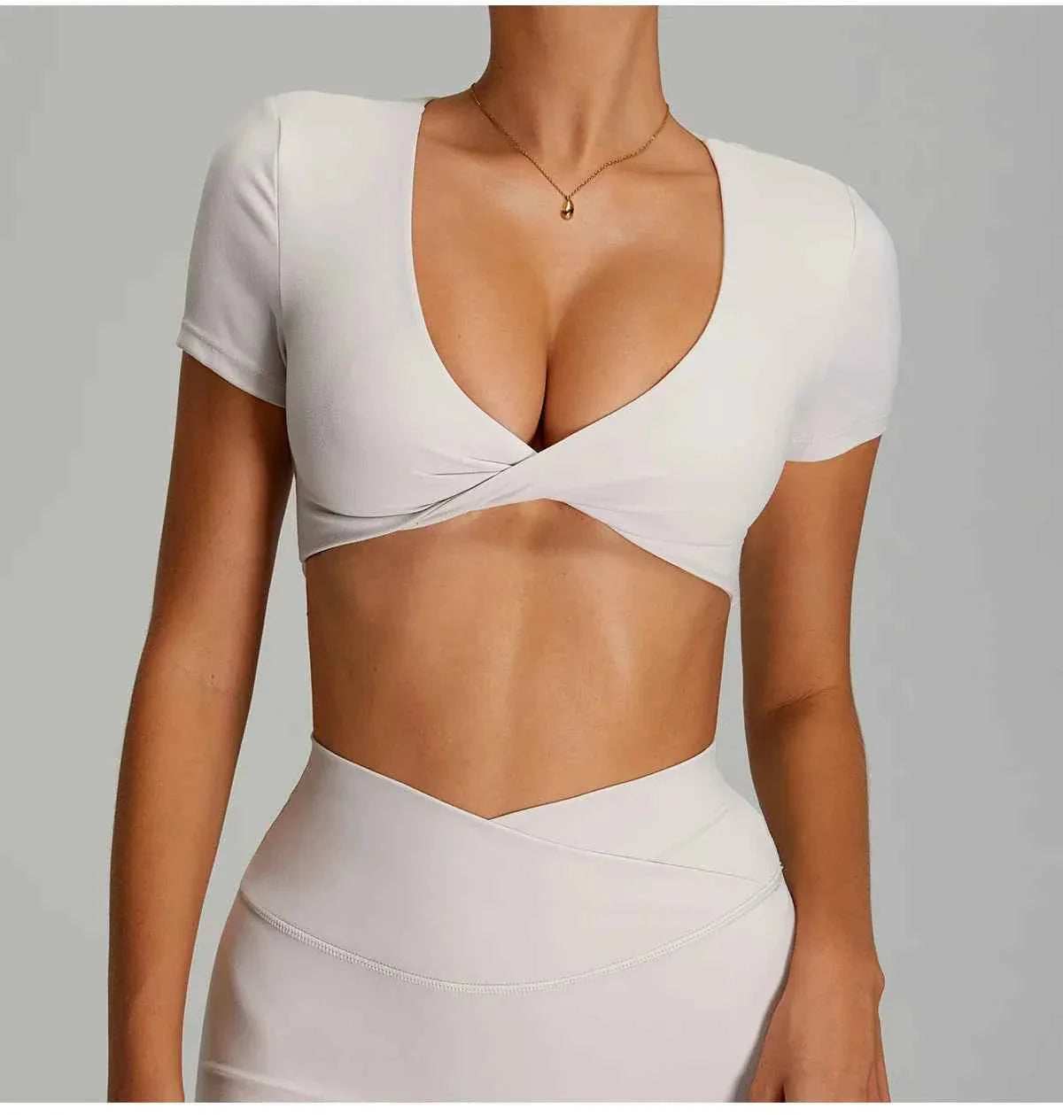 Crop Top de Yoga Sans Dos pour Femmes