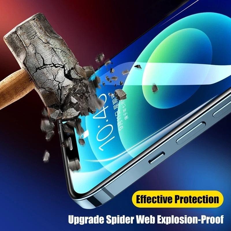 Protecteur d'écran en verre trempé 9D Full Cover pour iPhone