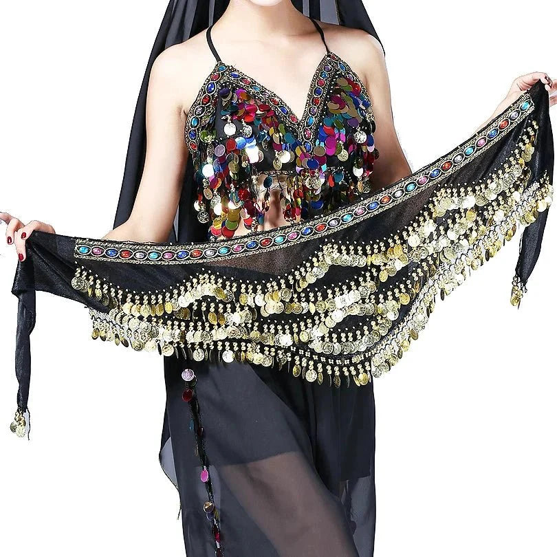 Vila&Yomi Premium Belly Dance Belt with Crystal Accents
