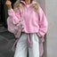 Sudadera con cremallera de forro polar de cordero CozyPink para mujer