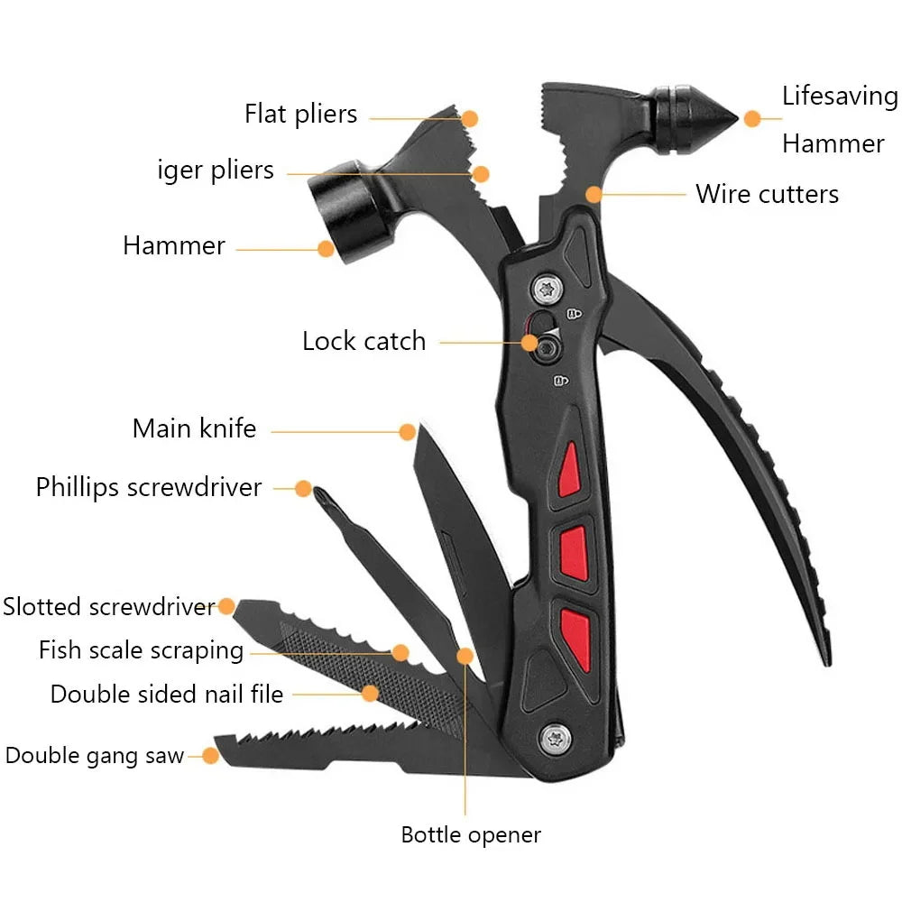 TrailMaster Compact Multitool & Tactical Hammer