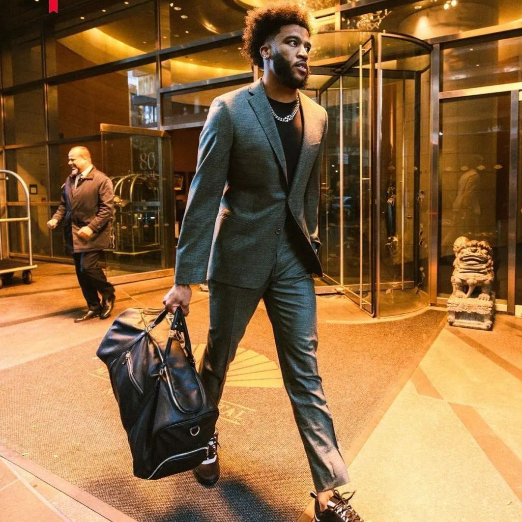 Bolsa de lona de cuero negra