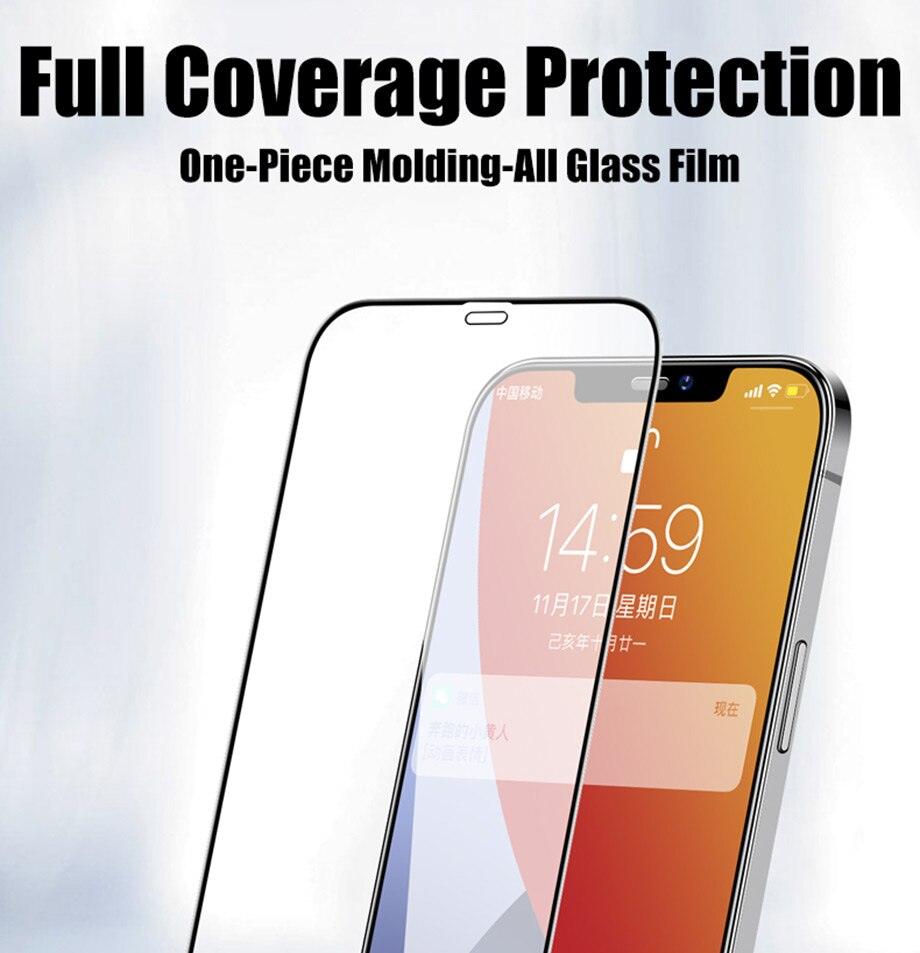 Protecteur d'écran en verre trempé 9D Full Cover pour iPhone