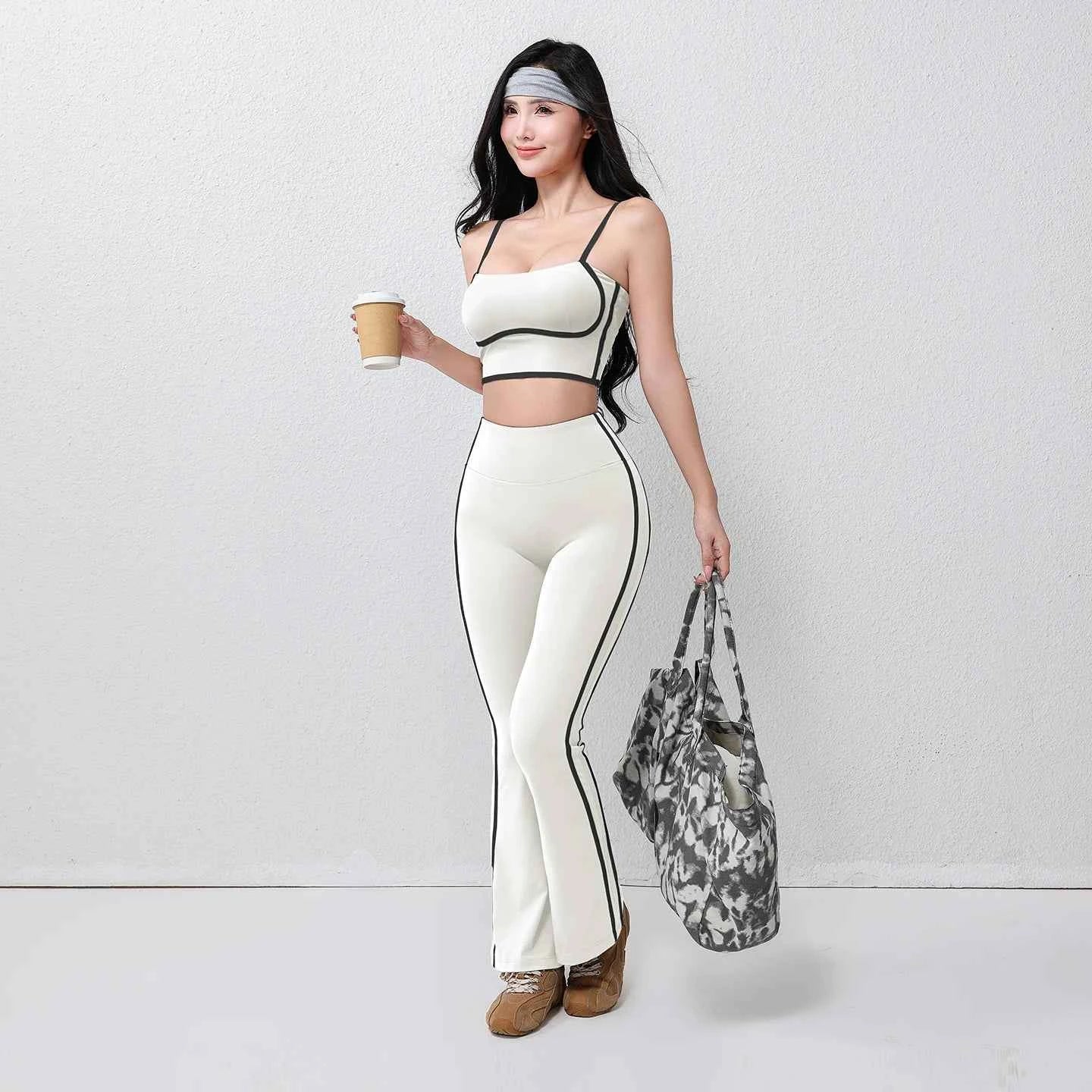 Pantalones de Yoga de Talla Grande con Corte Acampanado - Elásticos y Transpirables