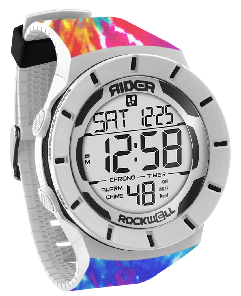 Coliseum Fit™ Samadelic Tie-Dye Edition Watch (White/Black) - Korvel