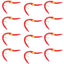 Orange Bead Head San Juan Worm Nymph Flies - 12 Pack, Size 14 - Korvel
