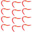 San Juan Worm Orange Bead Head Power Worm Red V-Rib - 1 Dozen Nymph Flies Hook Size 10