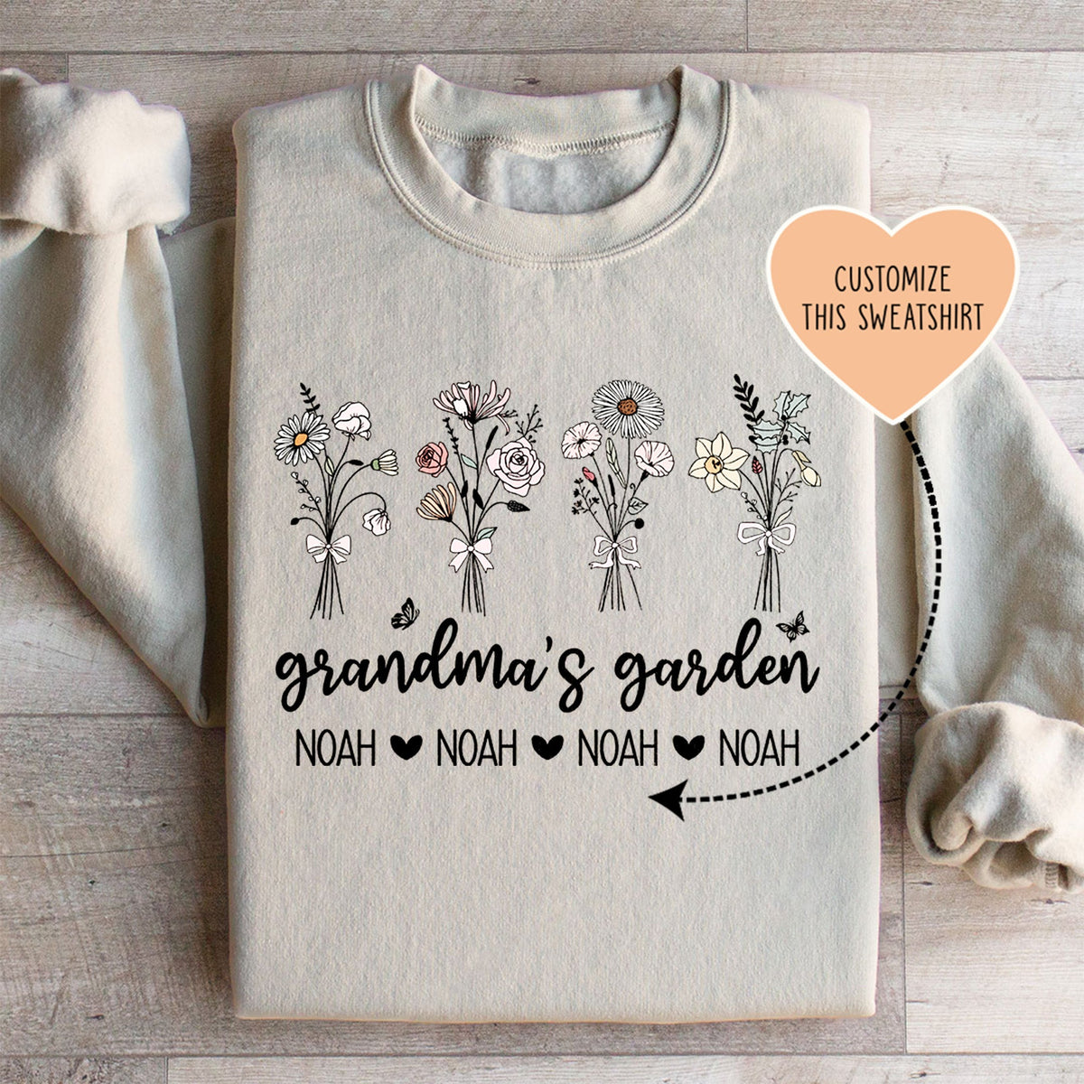 Sweatshirt personnalisé du jardin de grand-mère