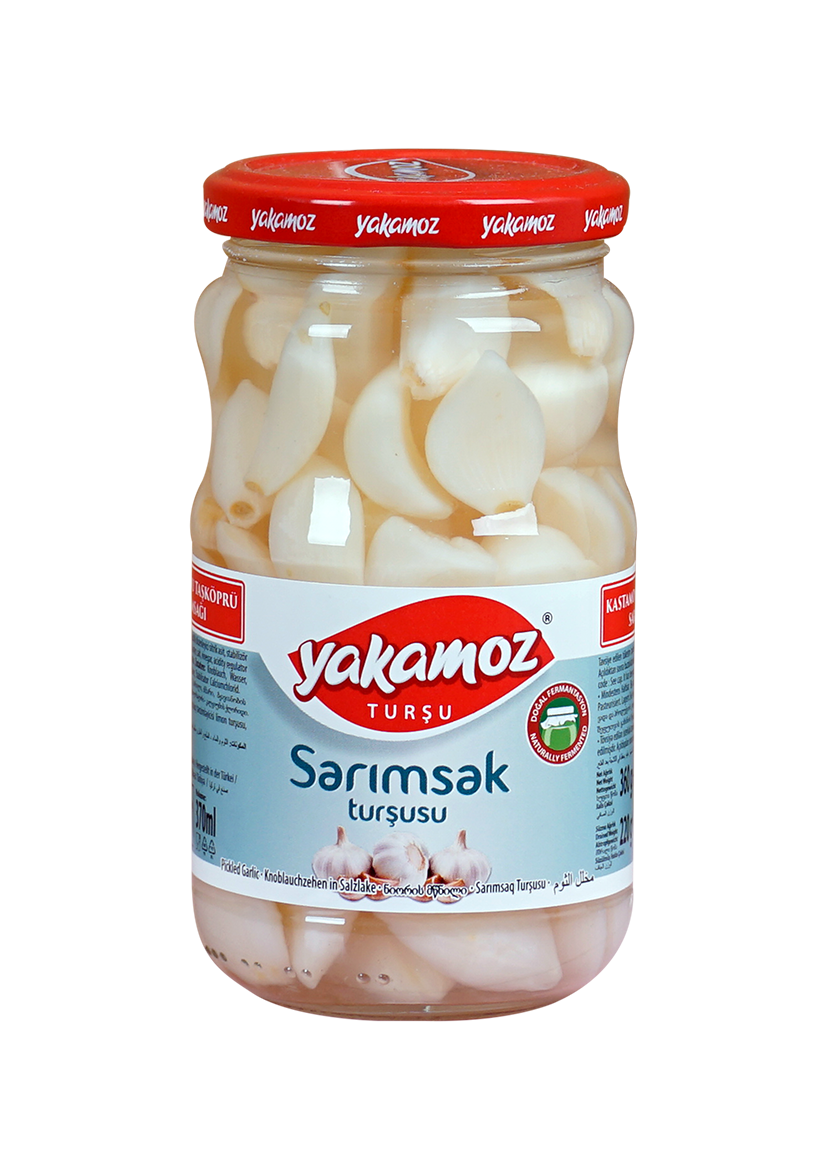 Yakamoz Pickled Garlic 370 ml (12.5 fl oz) – Crisp & Tangy Whole Cloves - Korvel
