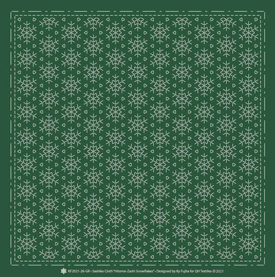 Tissu Sashiko Hitome-Zashi Motif Flocons de Neige