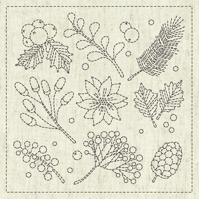 Sashiko Cloth Little Gathering - Premium Crafting Fabric
