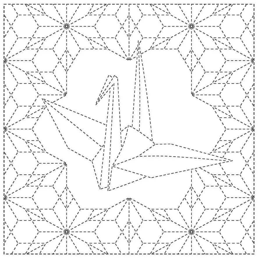 Sashiko Cloth Ori-Zuru - White