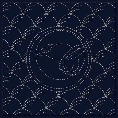Sashiko Cloth Tsuki-Ni Usagi - Premium Cotton Fabric