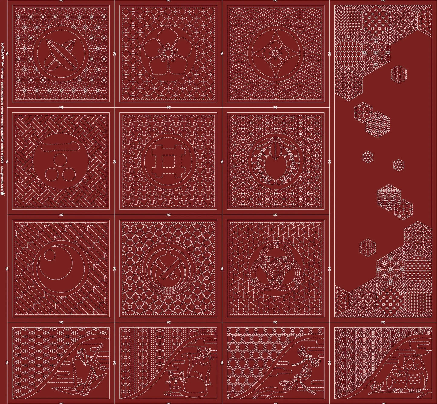 Sashiko Selections Part 2 Red - Premium Cotton Fabric
