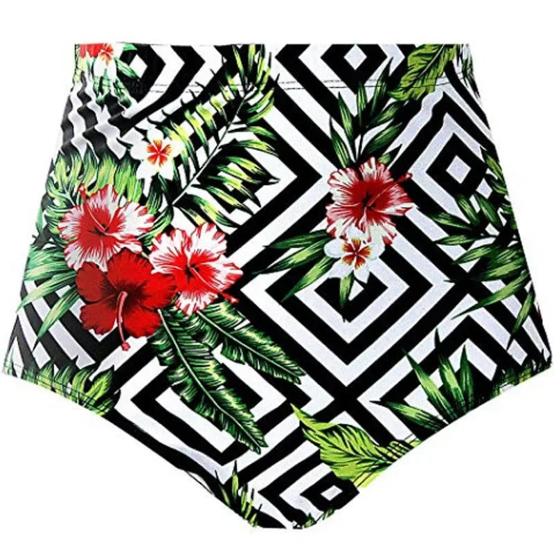 Shorts de bikini taille haute à fleurs - Maillots de bain grande taille