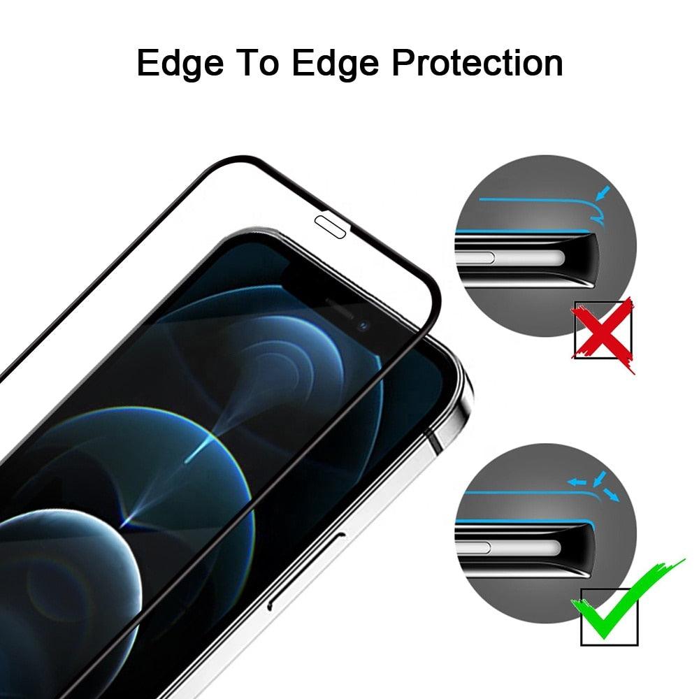 Protecteur d'écran en verre trempé complet 4 pièces pour iPhone