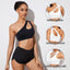 Sujetador Deportivo Push Up de Un Hombro - Negro/Blanco