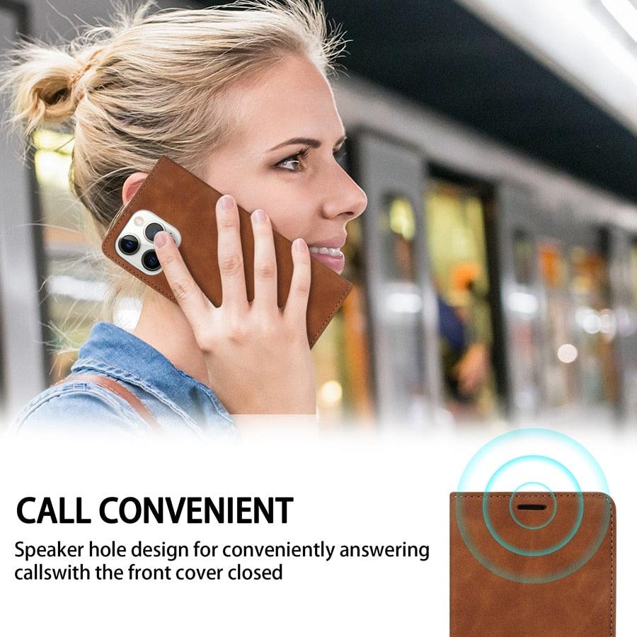 Étui portefeuille à rabat magnétique premium pour iPhone 14 Pro Max