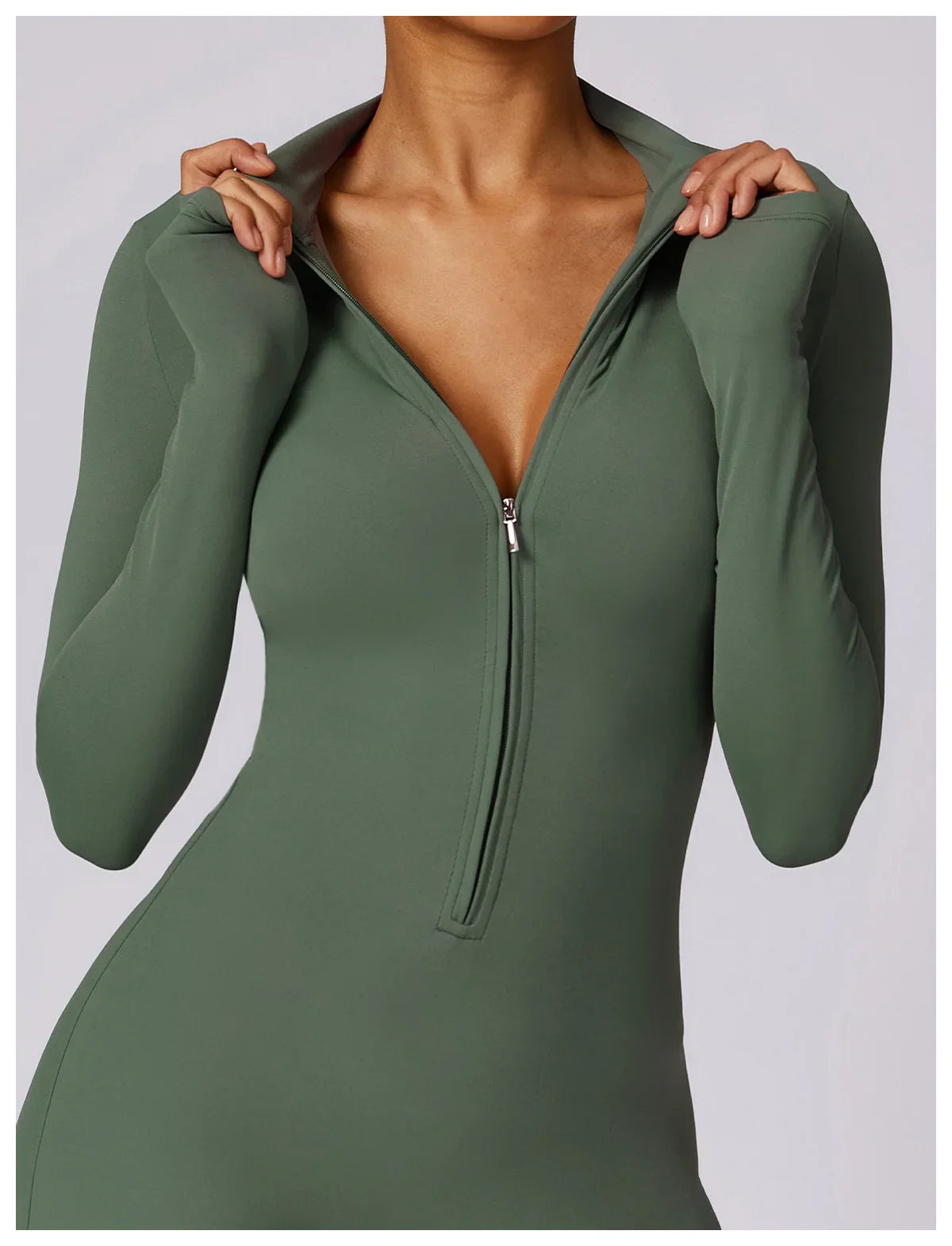 Premium Long Sleeved Yoga Jumpsuit with Zipper