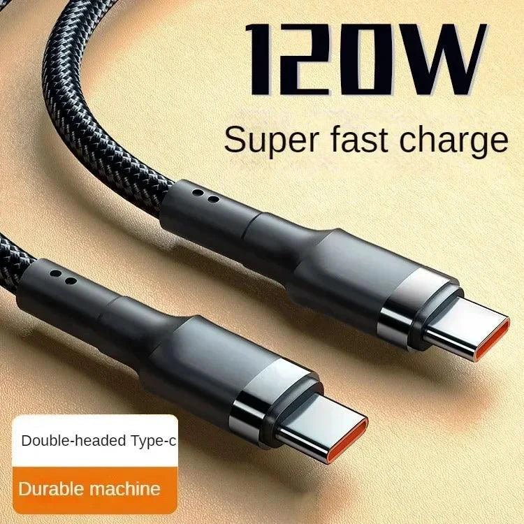 PD 120W Super Charging USB Type-C Cable for Fast Charging
