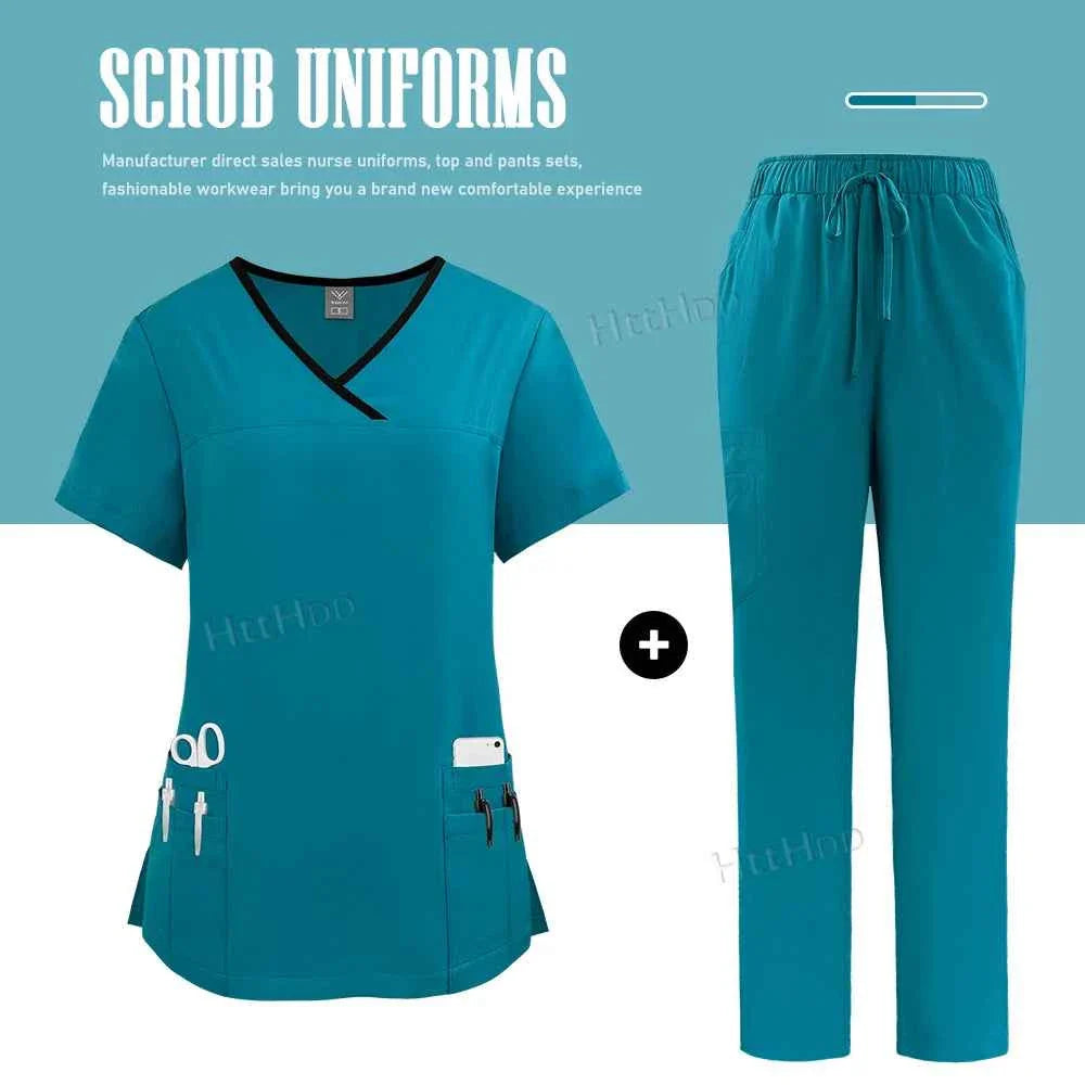 Conjunto de Uniforme Médico de Enfermera Premium para Mujeres