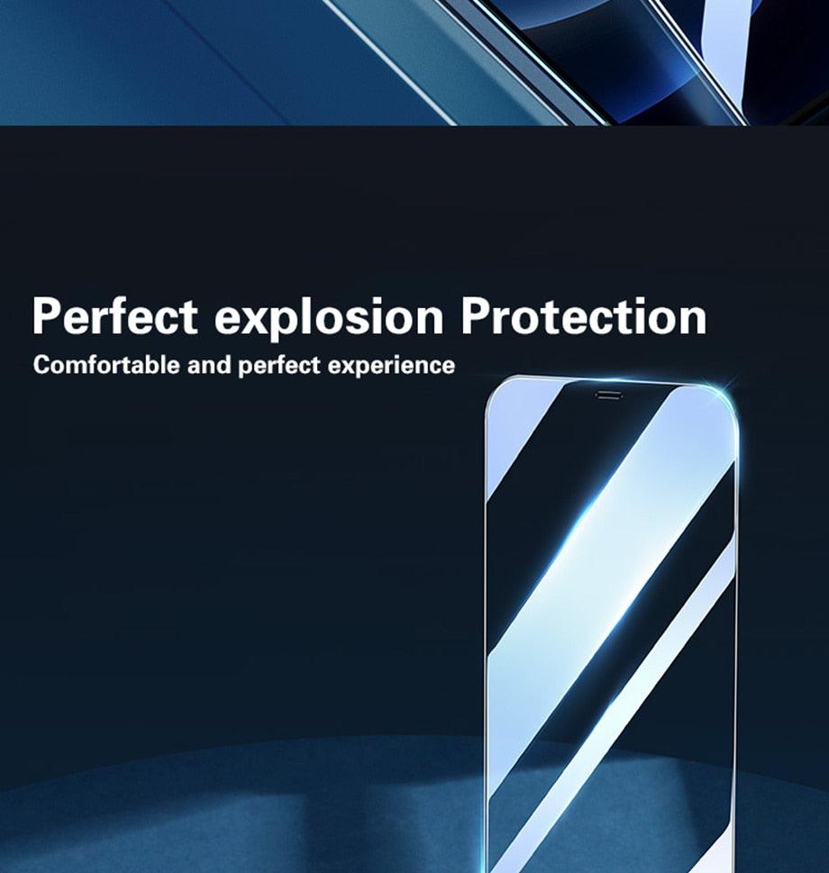 Protector de Pantalla de Vidrio Templado de Cubierta Completa de 4 Piezas para iPhone