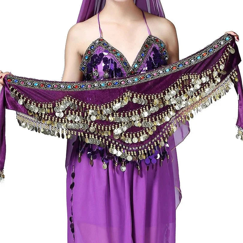 Vila&Yomi Premium Belly Dance Belt with Crystal Accents