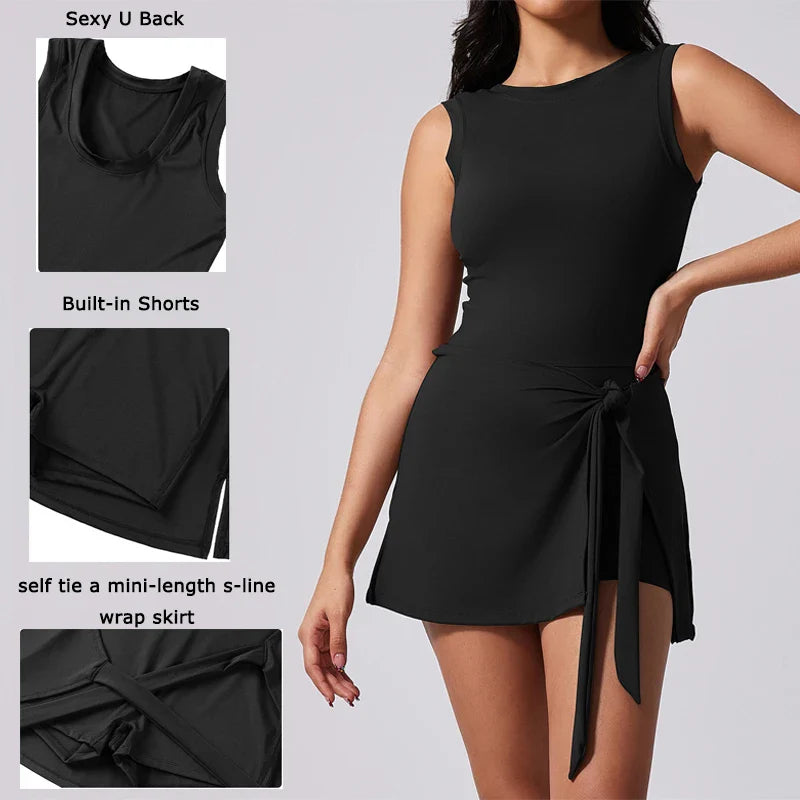 Robe de tennis active VITALINOVO avec shorts intégrés