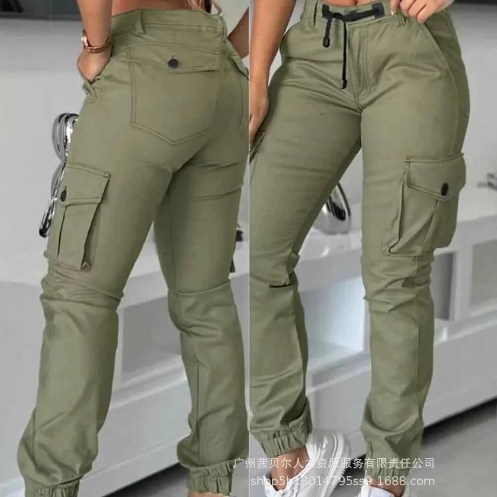 Pantalones Cargo Slim de Cintura Alta para Mujer