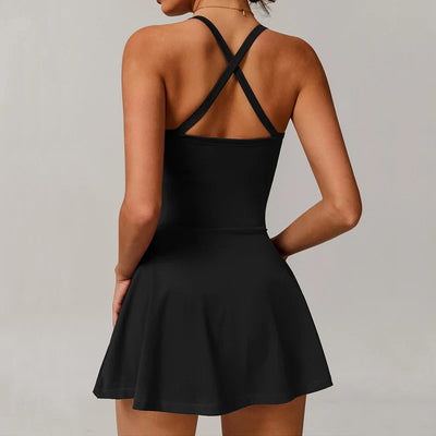 EcoSport Femme V-Neck Tennis Dress with Bra & Shorts