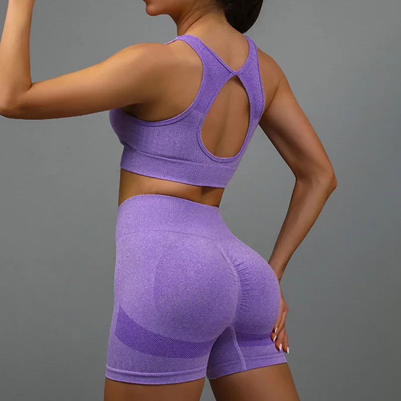 Conjunto de Cortos de Fitness para Mujeres Yoga