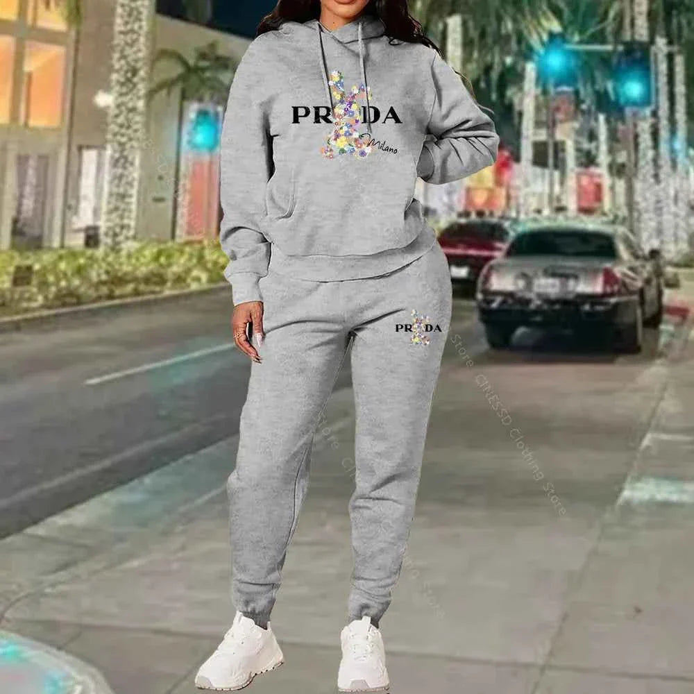 Conjunto de chándal de lujo para mujer de dos piezas en talla grande