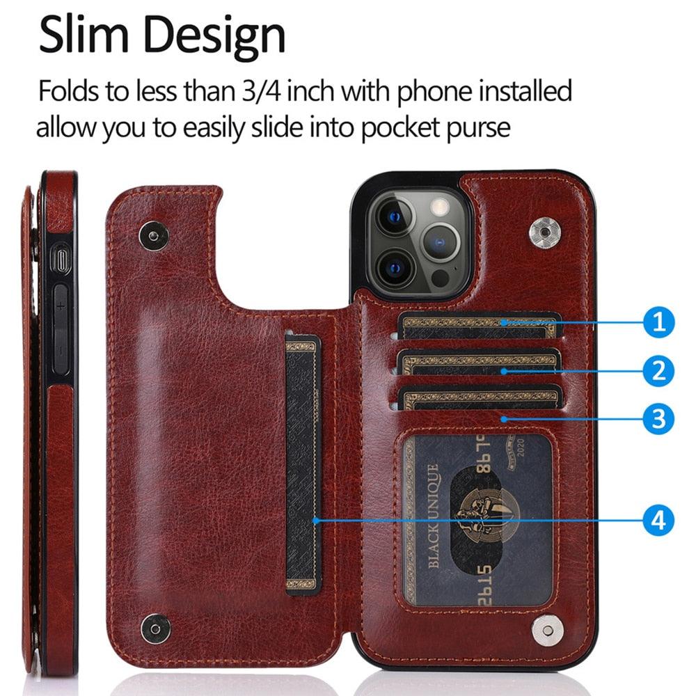 Funda de Cuero Premium para iPhone 14/13/12/11 Series