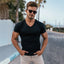 Men's V-Neck Short Sleeve Fitness T-Shirt