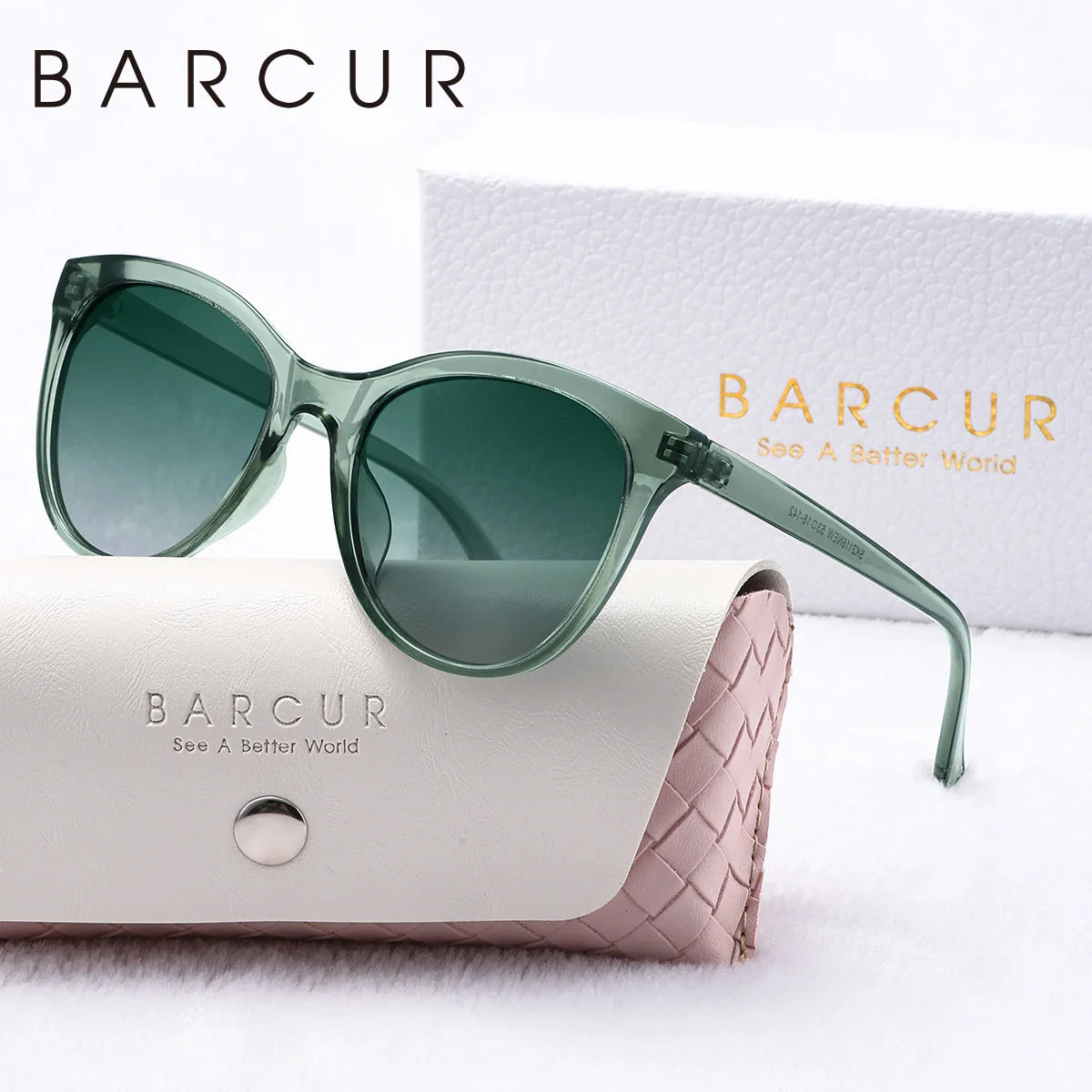 Lunettes de soleil transparentes en forme de chat pour femmes BARCUR - Polarisées UV400