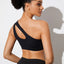 Sujetador Deportivo Push Up de Un Hombro - Negro/Blanco