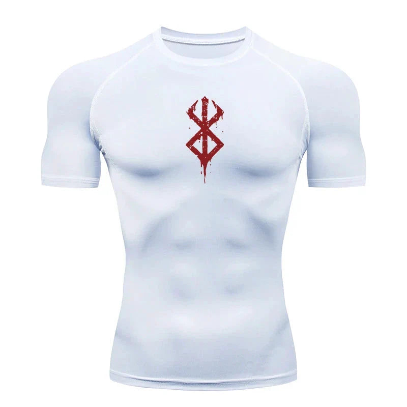 Camisa de compresión estampada para hombre - Camiseta de entrenamiento de verano