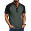 Camiseta de Cuello Alto de Parches Retro para Hombre