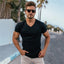 Men's V-Neck Short Sleeve Fitness T-Shirt