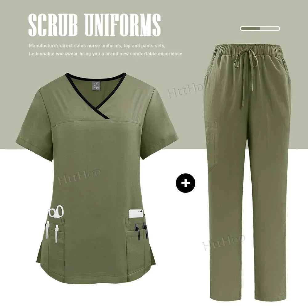 Conjunto de Uniforme Médico de Enfermera Premium para Mujeres