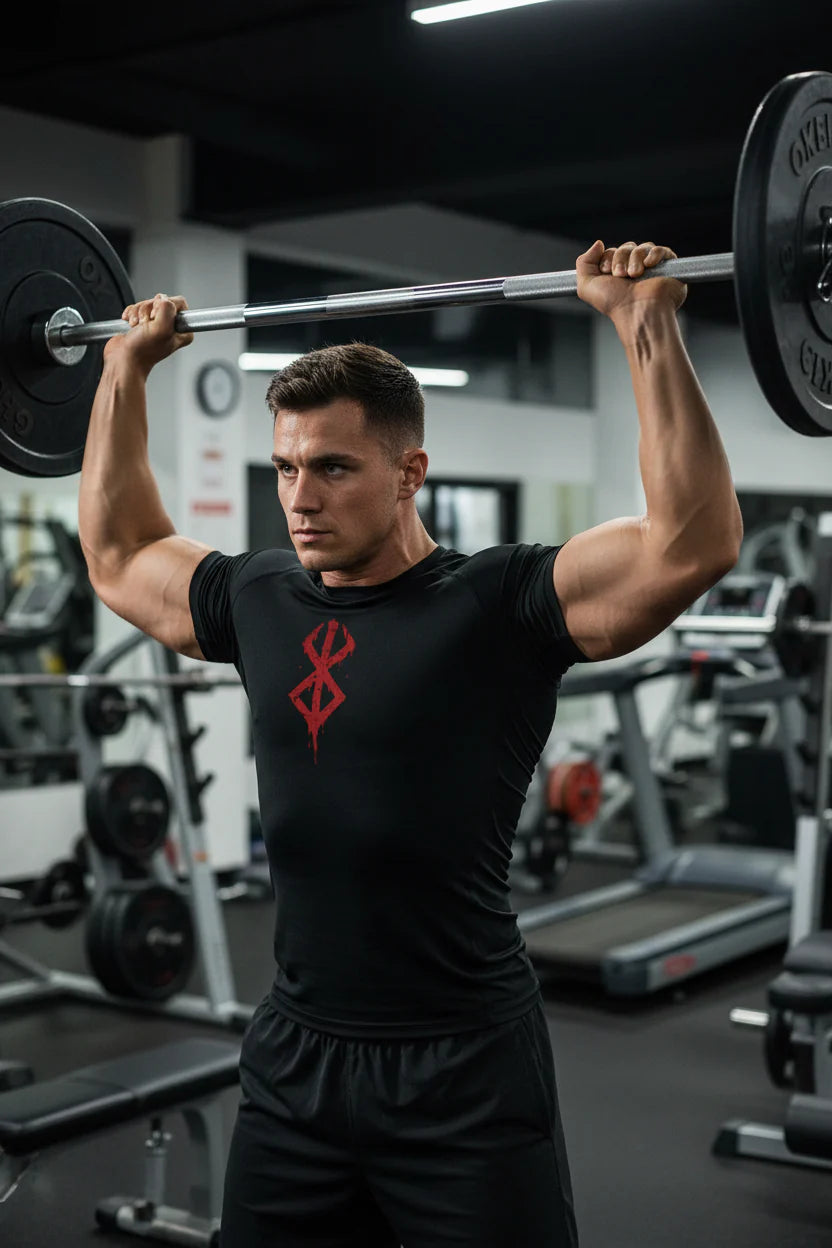 Camisa de compresión estampada para hombre - Camiseta de entrenamiento de verano