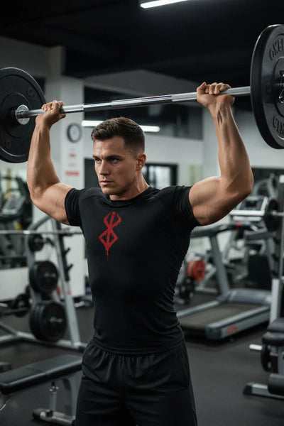 Men's Print Compression Rash Guard - Summer Workout Shirt