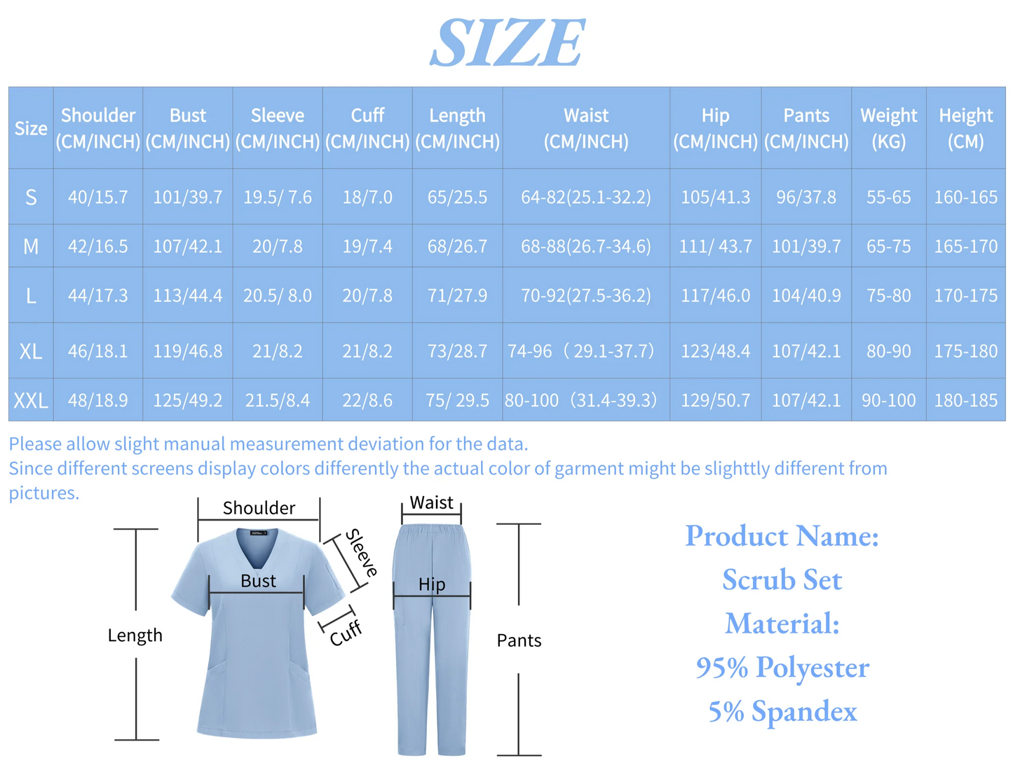Pantalons de Scrubs Unis Premium