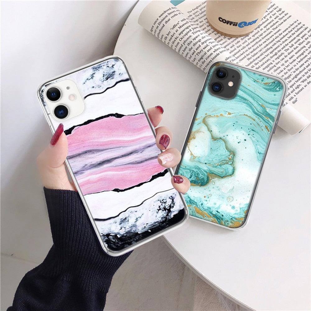 Fashion Marble Pattern Phone Case for iPhone Models