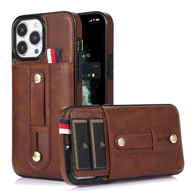 Coque de téléphone en cuir PU premium pour iPhone 14/13/12/11 Series