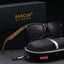 Gafas de sol polarizadas de nogal negro BARCUR para hombres